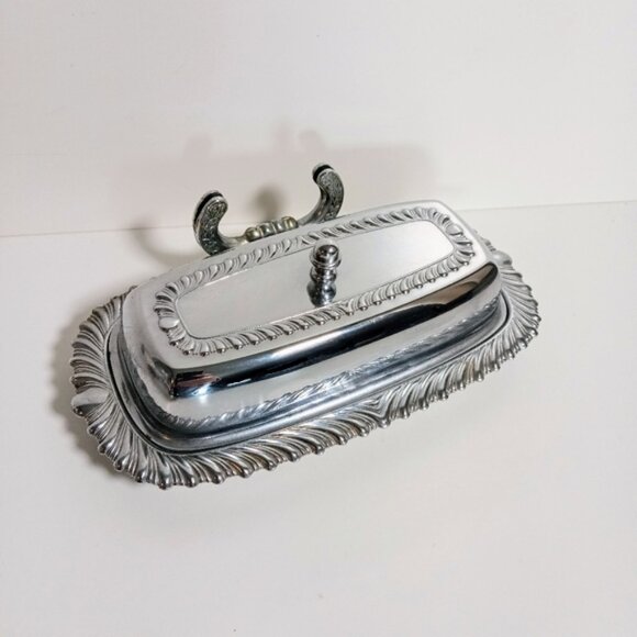 Other - Vintage Irvinware Chrome Plated Butter Dish With Glass Insert